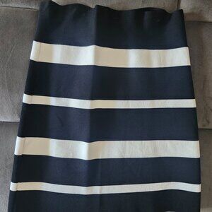 Bcbg max azria black and white striped bandage skirt m